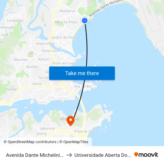 Avenida Dante Michelini, 2401 to Universidade Aberta Do Brasil map