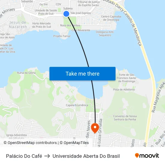 Palácio Do Café to Universidade Aberta Do Brasil map
