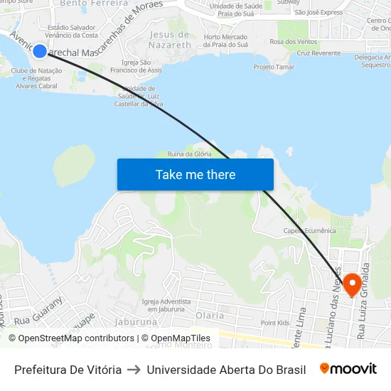 Prefeitura De Vitória to Universidade Aberta Do Brasil map