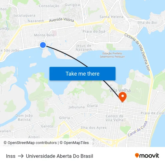 Inss to Universidade Aberta Do Brasil map