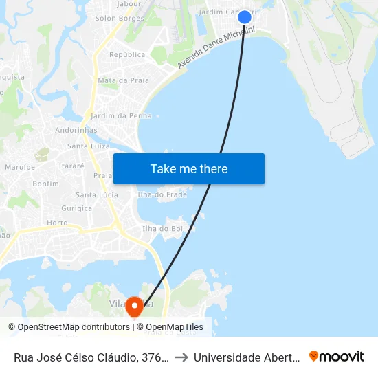 Rua José Célso Cláudio, 376 Pepeu Tintas to Universidade Aberta Do Brasil map