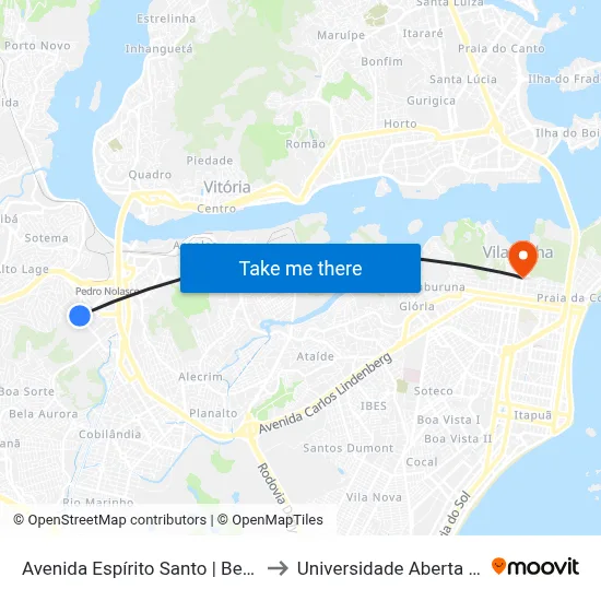 Avenida Espírito Santo | Belgo Mineira to Universidade Aberta Do Brasil map