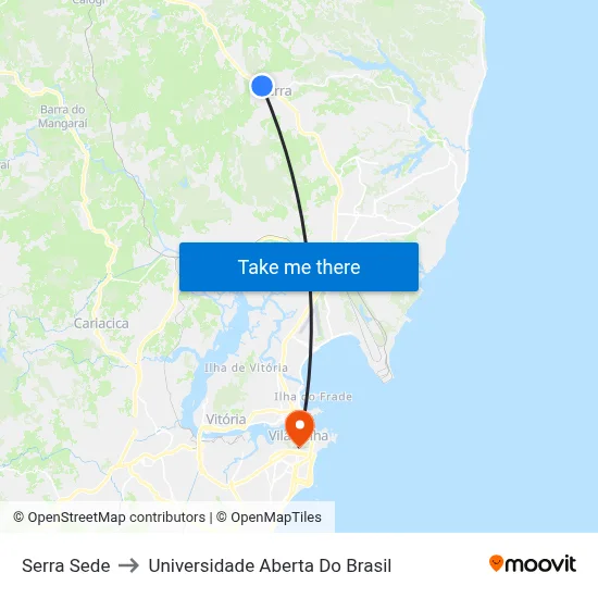 Serra Sede to Universidade Aberta Do Brasil map