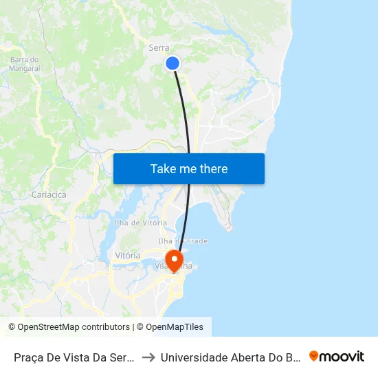 Praça De Vista Da Serra II to Universidade Aberta Do Brasil map