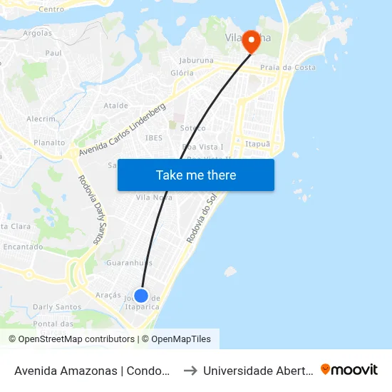 Avenida Amazonas | Condomínio Praia Sol I to Universidade Aberta Do Brasil map