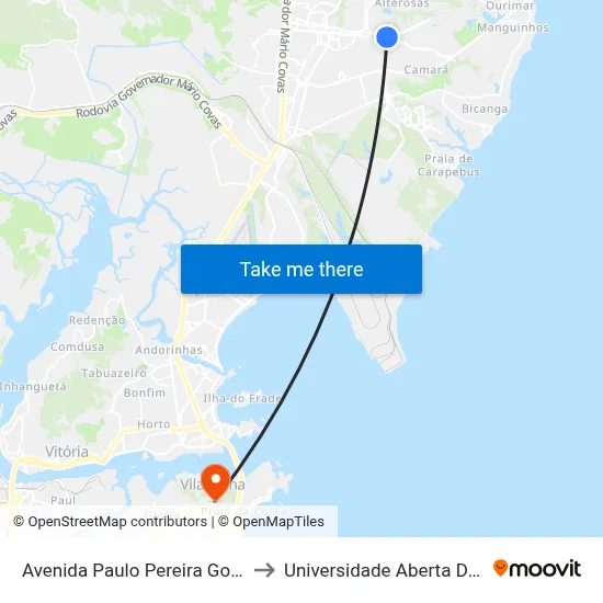 Avenida Paulo Pereira Gomes, 12 to Universidade Aberta Do Brasil map
