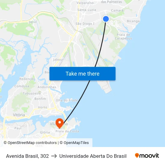 Avenida Brasil, 302 to Universidade Aberta Do Brasil map