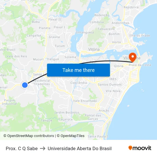 Prox. C Q Sabe to Universidade Aberta Do Brasil map