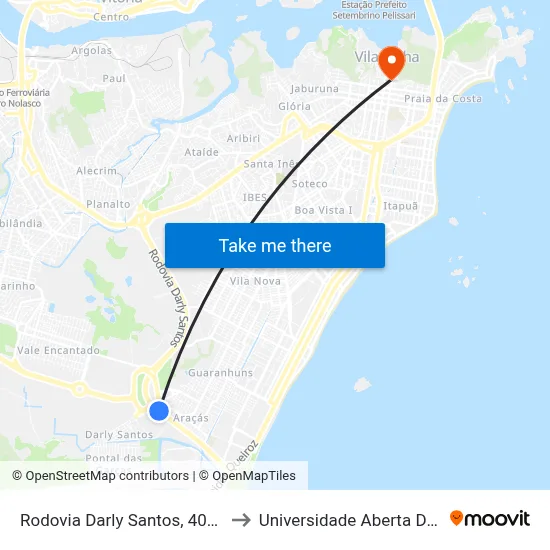 Rodovia Darly Santos, 4003-4055 to Universidade Aberta Do Brasil map