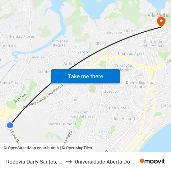 Rodovia Darly Santos, 5530 to Universidade Aberta Do Brasil map