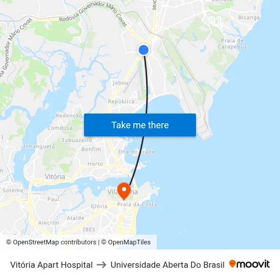 Vitória Apart Hospital to Universidade Aberta Do Brasil map