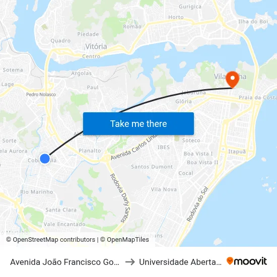 Avenida João Francisco Gonçalves, 750 to Universidade Aberta Do Brasil map