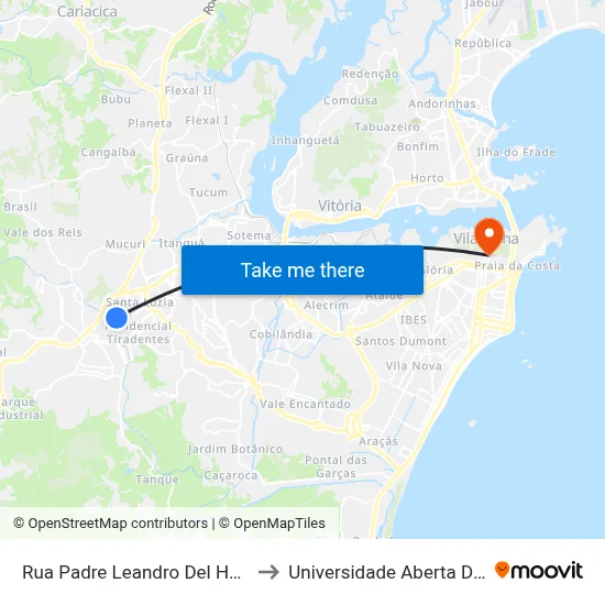 Rua Padre Leandro Del Homo, 385 to Universidade Aberta Do Brasil map