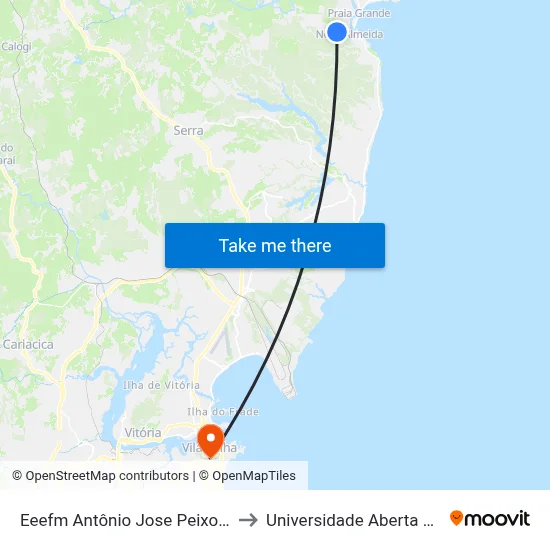 Eeefm Antônio Jose Peixoto Miguel to Universidade Aberta Do Brasil map