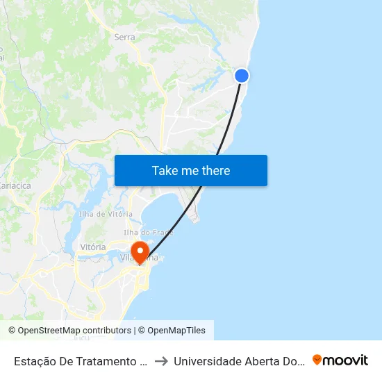 Estação De Tratamento Cesan to Universidade Aberta Do Brasil map