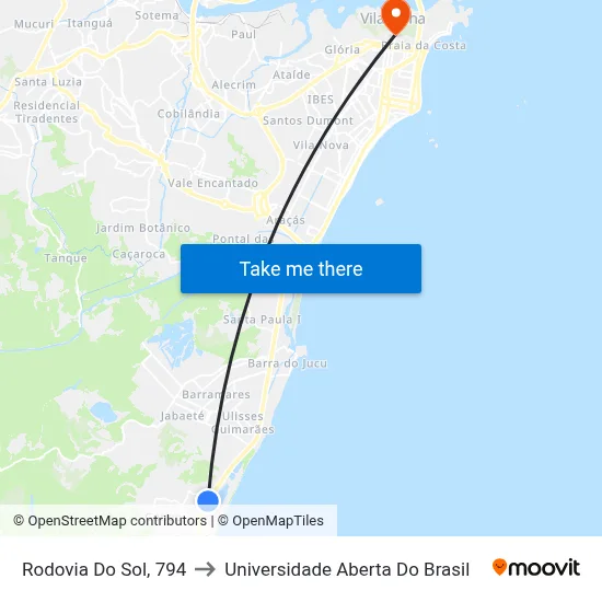 Rodovia Do Sol, 794 to Universidade Aberta Do Brasil map