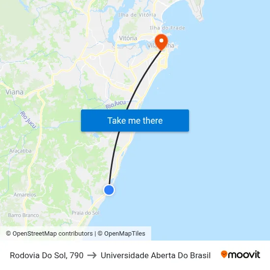 Rodovia Do Sol, 790 to Universidade Aberta Do Brasil map