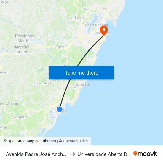 Avenida Padre José Anchieta, 198 to Universidade Aberta Do Brasil map