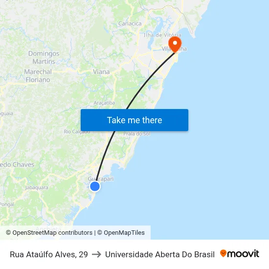 Rua Ataúlfo Alves, 29 to Universidade Aberta Do Brasil map