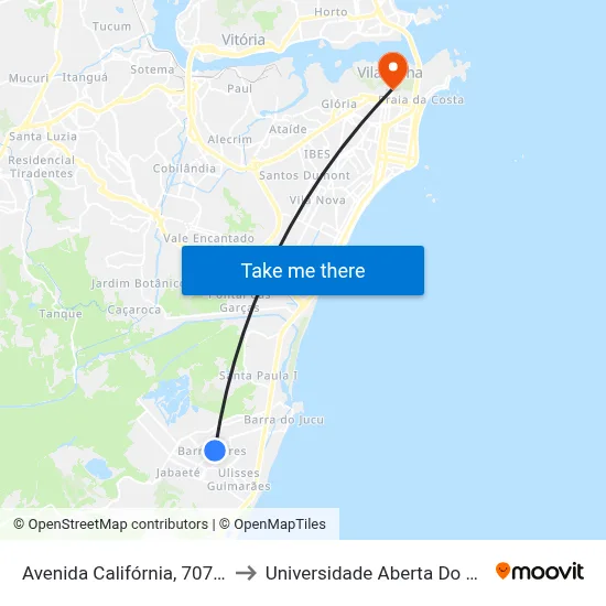 Avenida Califórnia, 707-713 to Universidade Aberta Do Brasil map