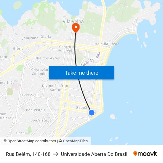 Rua Belém, 140-168 to Universidade Aberta Do Brasil map