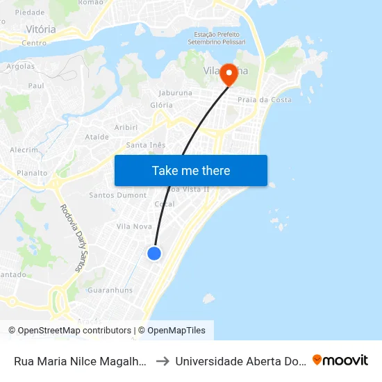Rua Maria Nilce Magalhães, 97 to Universidade Aberta Do Brasil map
