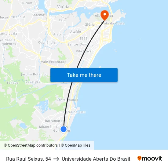 Rua Raul Seixas, 54 to Universidade Aberta Do Brasil map