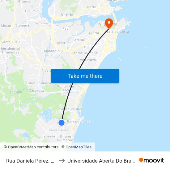 Rua Daniela Pérez, 16 to Universidade Aberta Do Brasil map