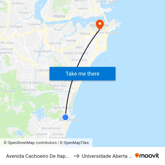 Avenida Cachoeiro De Itapemirim, 520 to Universidade Aberta Do Brasil map