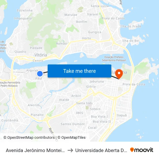 Avenida Jerônimo Monteiro, 5397 to Universidade Aberta Do Brasil map