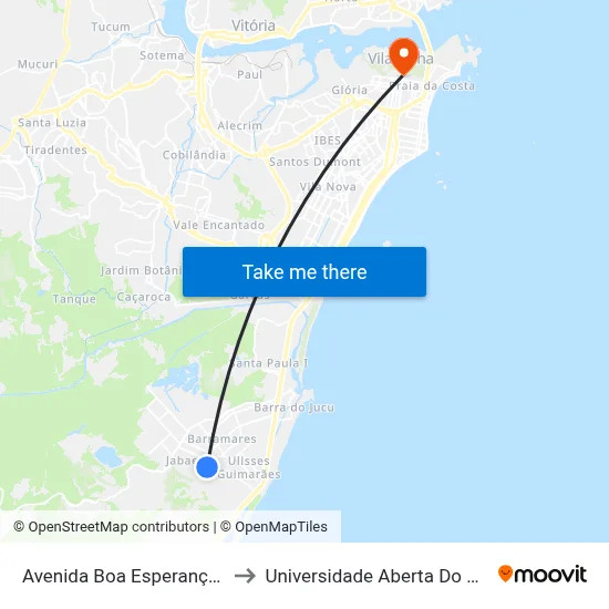 Avenida Boa Esperança, 03 to Universidade Aberta Do Brasil map