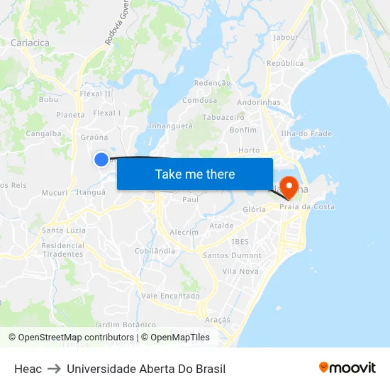 Heac to Universidade Aberta Do Brasil map