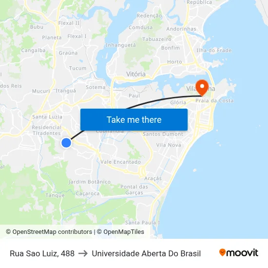 Rua Sao Luiz, 488 to Universidade Aberta Do Brasil map