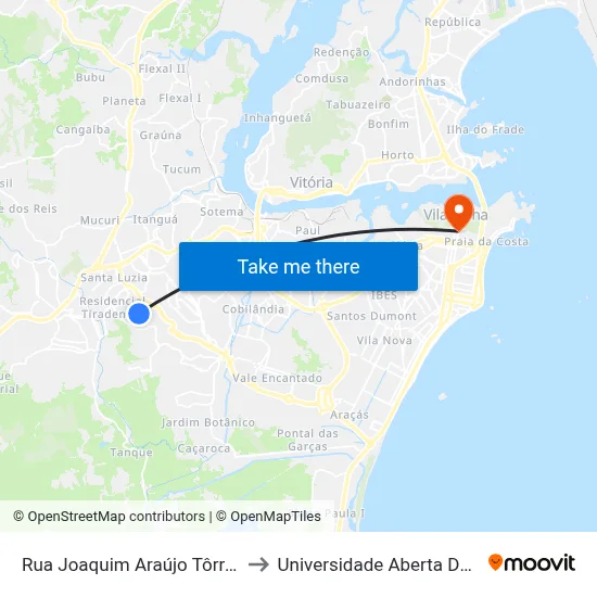 Rua Joaquim Araújo Tôrres, 226 to Universidade Aberta Do Brasil map