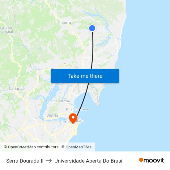Serra Dourada II to Universidade Aberta Do Brasil map