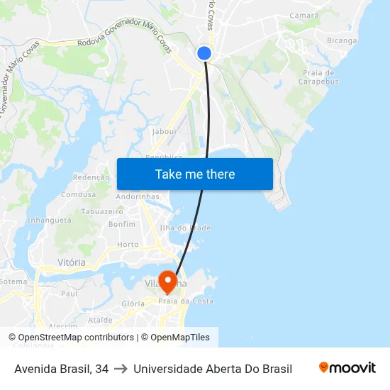 Avenida Brasil, 34 to Universidade Aberta Do Brasil map