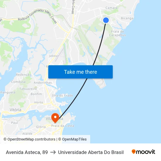 Avenida Asteca, 89 to Universidade Aberta Do Brasil map