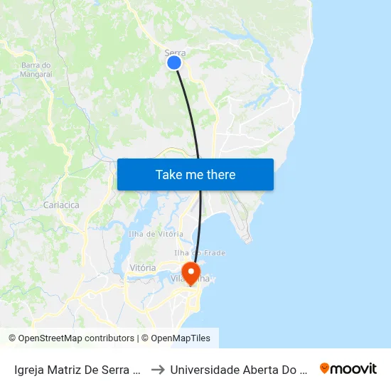 Igreja Matriz De Serra Sede to Universidade Aberta Do Brasil map