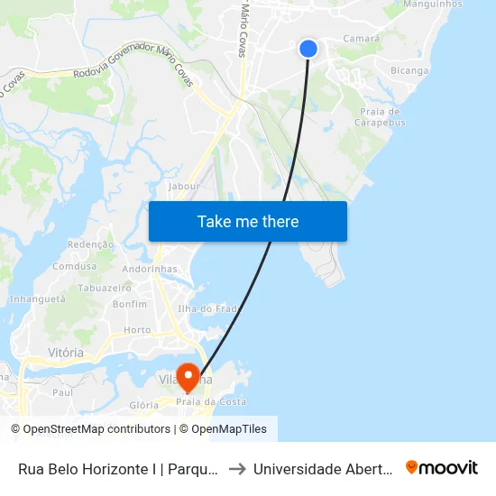 Rua Belo Horizonte I | Parque Do Pinhos 2 to Universidade Aberta Do Brasil map