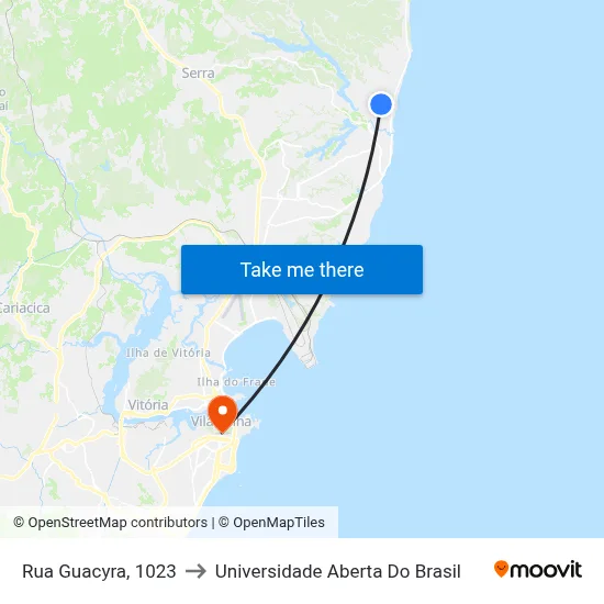 Rua Guacyra, 1023 to Universidade Aberta Do Brasil map