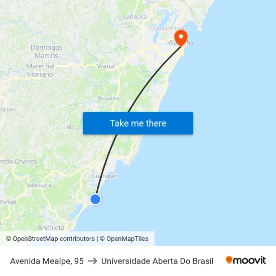 Avenida Meaípe, 95 to Universidade Aberta Do Brasil map