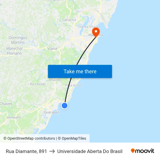 Rua Diamante, 891 to Universidade Aberta Do Brasil map