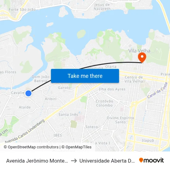 Avenida Jerônimo Monteiro, 659 to Universidade Aberta Do Brasil map