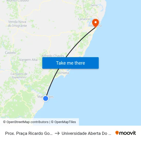 Prox. Praça Ricardo Gomes to Universidade Aberta Do Brasil map