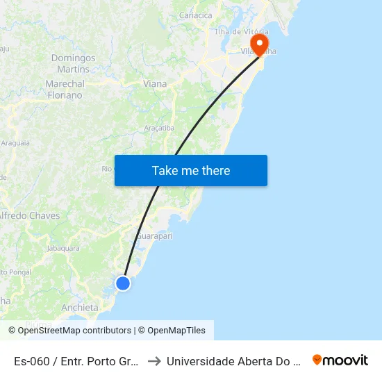 Es-060 / Entr. Porto Grande to Universidade Aberta Do Brasil map