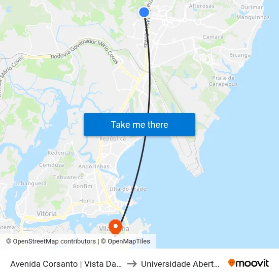 Avenida Corsanto | Vista Das Laranjeiras to Universidade Aberta Do Brasil map