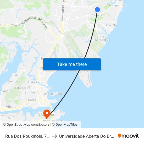 Rua Dos Rouxinóis, 766 to Universidade Aberta Do Brasil map