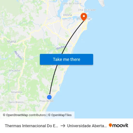 Thermas Internacional Do Espírito Santo to Universidade Aberta Do Brasil map