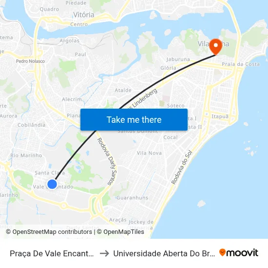 Praça De Vale Encantado to Universidade Aberta Do Brasil map