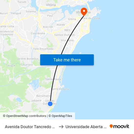 Avenida Doutor Tancredo Neves, 118 to Universidade Aberta Do Brasil map